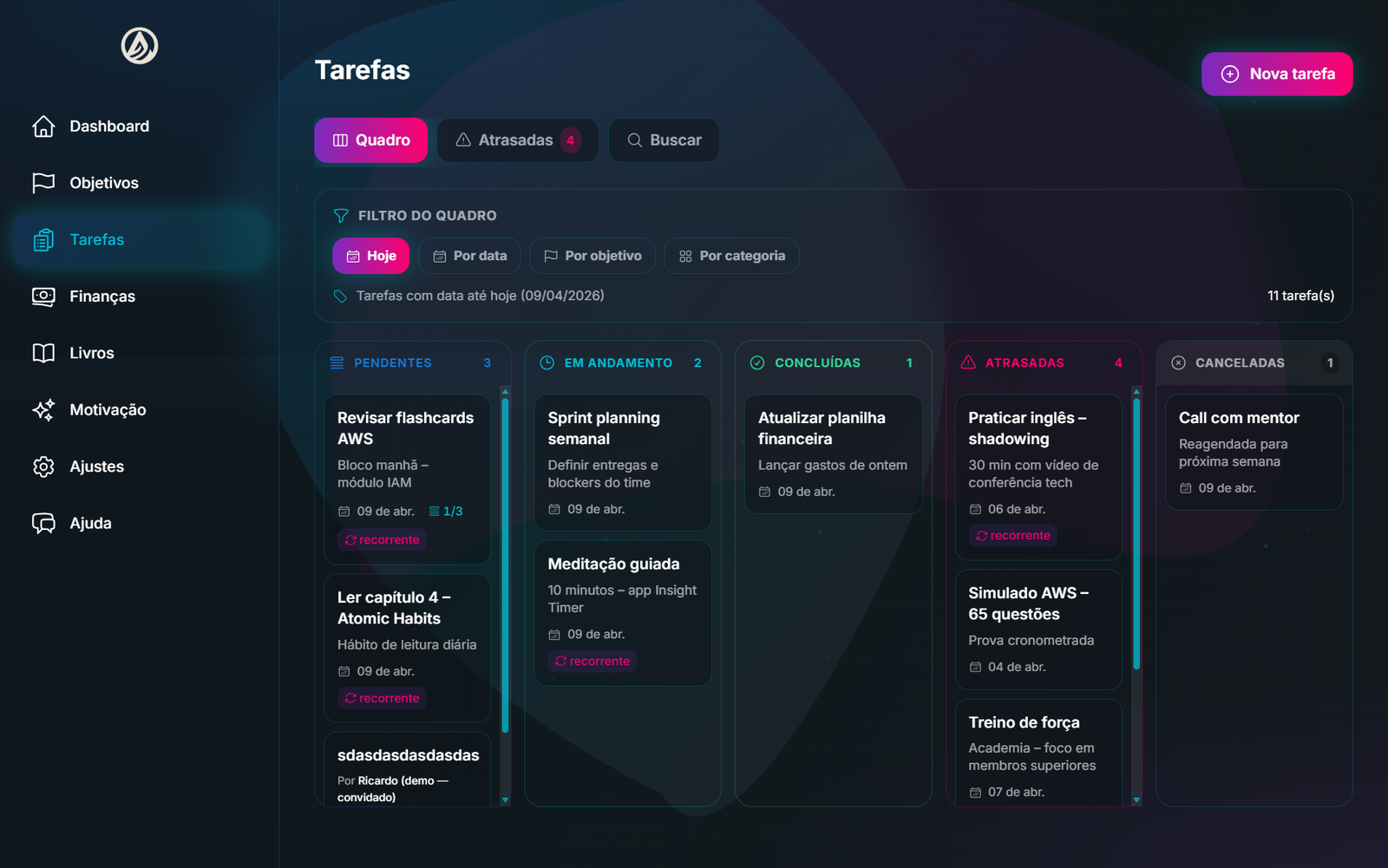 Tarefas & Kanban